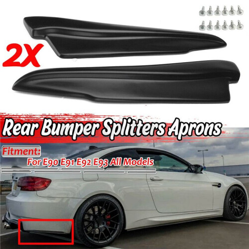 2 Pair Matte Black Rear Bumper Aprons Valance Lip for - E90 E91 E92 E93 M3 1