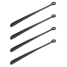 18.5Inch Plastic Extra Long Handle Shoe Horn Shoehorn Flexible Easy Sturdy Slip Aid, 4x Black