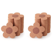 24PCS Cute Coasters for Drinks,Absorbent&Reusable Coaster Set 4Inch Cork Flower Shape Coasters for Coffee,Tea Cup Mat