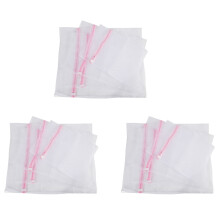 Large Net Washing Bag, Set of 12 Durable Coarse Mesh Laundry Bag with Zip Closure for Clothes, Delicates