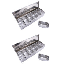2X Rostfreier Stahl Gewürz Box Restaurant Chef Gewürz Box mit Deckel Aufbewahrung Box Haushalt Gewürz Behälter