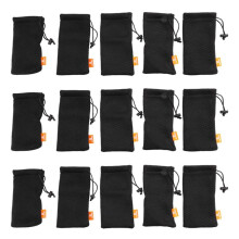 HAWEEL 15-Pack Nylon Mesh Drawstring Storage Pouch Bag - 3.5 x 7.3 Inch Multi Purpose Outdoor Activity Pouch(Black)