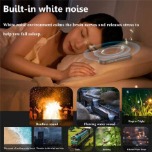 Under Pillow Bone Conduction Sleep Aid Speaker Music Box White Noise Support TF Card Timed Shutdown Black
