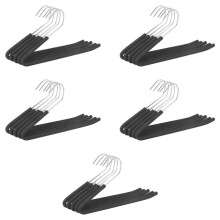 Perchas de Pantalón de Extremo Abierto Percha de Pantalón Holgado con Paquete de 20 Paquetes de Espuma Antideslizante Negra