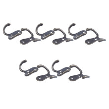 10 x Screw Hook Retro Metal Double Hook Metal Wall Mount Hanger Coat Antique Bronze for Hats