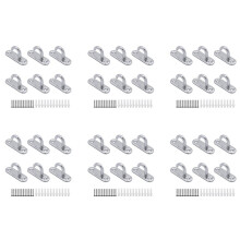 36 Pack Stainless Steel Ceiling Hooks M5 Oval Open Hooks Pad Eye Plate Anchor Screw Wall Mount Hook for Plant Basket