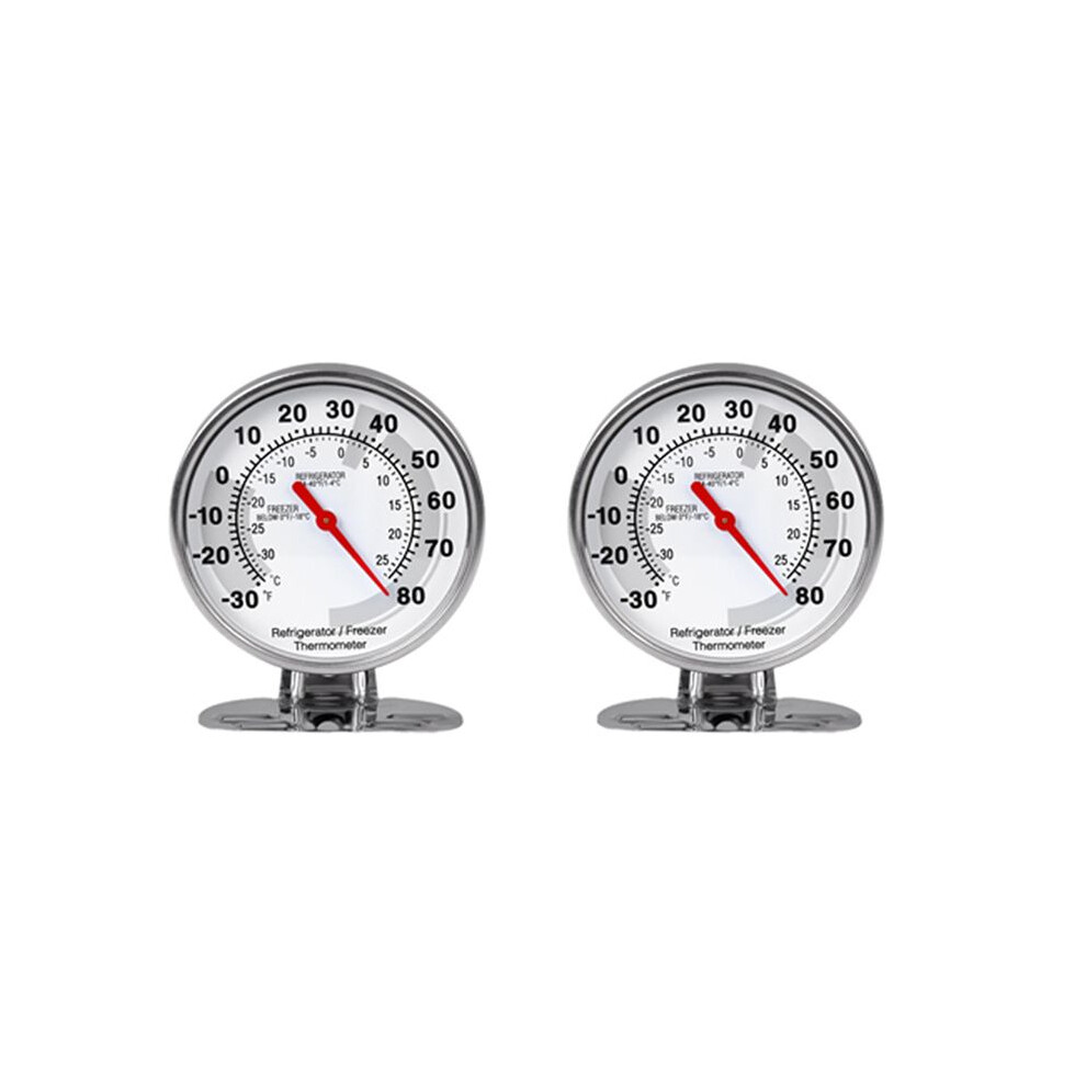 2X Stainless Refrigerator Thermometer Freezer Temperature Gauge  Thermometer Grill for Home Kitchen Food