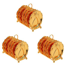 Series 18 Piece Roller Coaster Drink Coaster Decorative Frame Non-Slip Metal Coaster Desktop Display