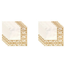 Servilletas Desechables de Papel de Seda con Estampado Dorado de 200 Piezas para Restaurante Y Hotel (Dorado + )
