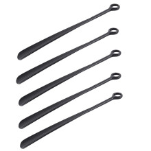 5 Pcs 18.5Inch Plastic Extra Long Handle Shoe Horn Shoehorn Flexible Easy Sturdy Slip Aid, 1X Black