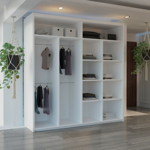 (White, 203cm) Winnipeg Modern Sliding Wardrobe 2