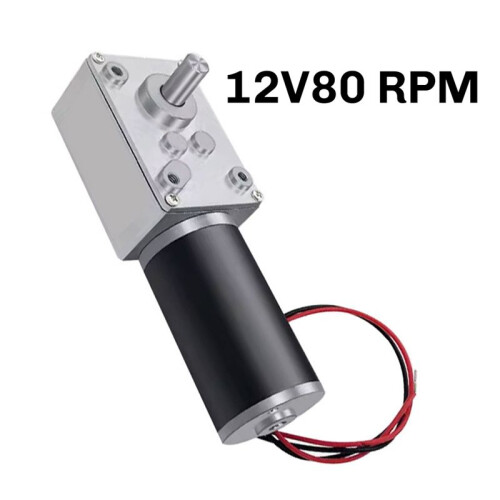 5840-31ZY Turbo Worm Encoder Micro- Motor, Self-Locking, Speed Control, 12V, High Torque Reduction Gear Motor 80RPM 2