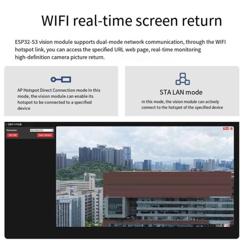 New Wifi Camera Module ESP32-S3 Image Transmission for ROS Robot Car Trolley AI Visual Recognition Sensor Camera 1