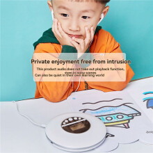 Portable CD Player MP3 Music Player with Stereo Earbuds and Output CD Player with LCD Display White