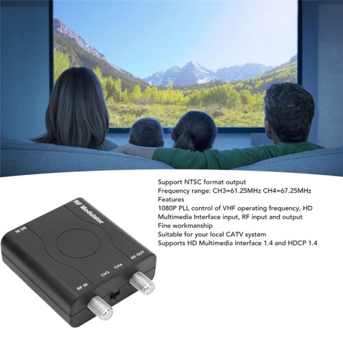 -Compatible RF Modulator Adapter, RF Modulator Coaxial Converter, HD Multimedia Interface to RF Modulator NTSC 2