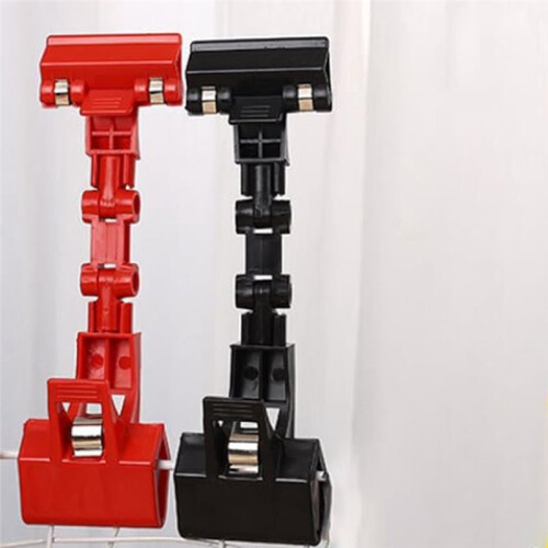 2 Pack Adjustable Document Holder, Rotatable Paper Copy Holder Clip Flexible Drawing Board Clamps - Black & Red 2