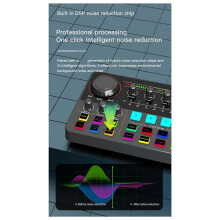New H500 Sound Card Live Broadcast 12 Electronic Tone Sound Card Audio Soundcar Voice Changer for Mobile Phone Computer