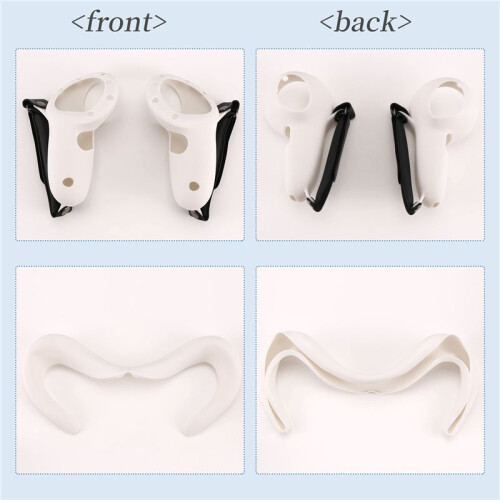 Para Meta Quest 3 Controller Covers Lens Cap Light-Blocking, Nose Pad e Face Cover para Quest 3 Acessórios Branco 1
