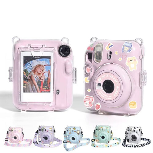 For  Instax  12 PC Camera Case Protection Cover Shoulder Strap Storage Bag Strap Sticker Set 2