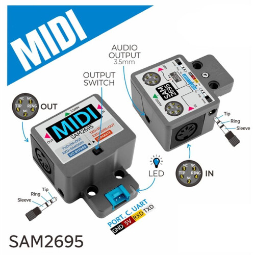M5 Midi Unit Serial Port to Midi Unit Sam2695 Audio Processing 3.5 Interface for M5 Atom Ai Voice Recognition Systems 1
