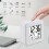 Perpetual Calendar Alarm Clock,Bedside Voice-Activated Clock with Backlight,Clock for the Elderly with Temperature Black 7