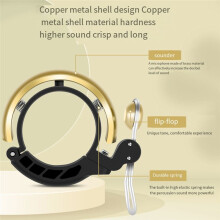 Bicycle Bell Retro Copper Bell Metal Clamp High Noise Safety Warning Alarm Handlebar Install Fits 21-26mm Dia Black
