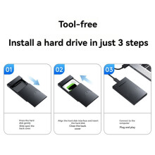 2.5Inch HDD Case to TypeC3.1 Adapter External Hard Drive Enclosure for 2.5Inch SSD Disk 6Gbps/S 6TB HDD Case