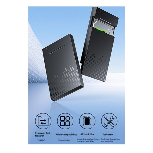 Gabinete para HDD de 2,5 Polegadas com Adaptador  para Type-C 3.1, Compatível com Discos SSD de 2,5 Polegadas, 6 Gbps/S e HDDs de Até 6 TB 2