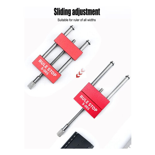 Convenient Rule Stop Woodworking Tools Steel Ruler Positioning Block Carpenter Scriber Gauge Marking Tool 2