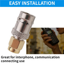 Gold Tone SMA Male to Silver Tone BNC Female Connector Adapter