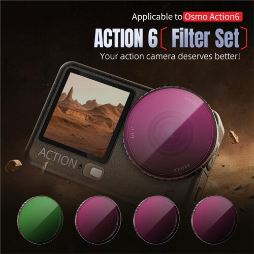 STARTRC Camera Filter Kit for  OSMO ACTION 6 Camera ND/8/16/32 CPL Filters Quick-Release Buckle Design for ACTION 6 1