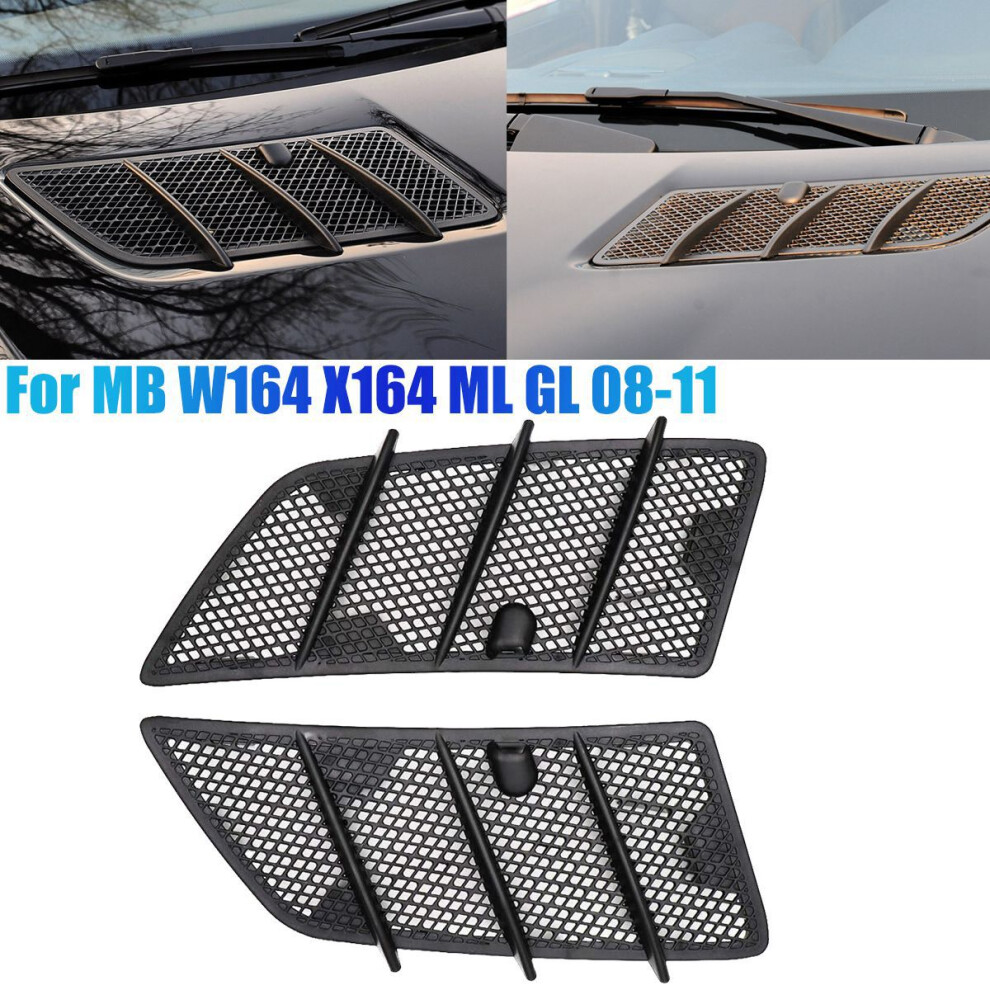 2 Pcs Car Hood Upper Air Vent Grille Cover For W164 Ml Gl 320 350 450 550 63Amg 2008-2011 Right & Left 4712293731801