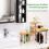 Bamboo Kitchen Countertop Organizer Corner Shelf Storage Display Bathroom Makeup Dresser Table with Hooks Space Saving 3