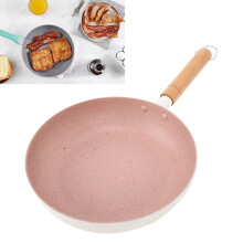 Heat-Resistant Aluminum Egg Omelette Pan with Wooden Handle, Fast Heating
