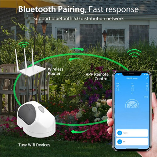 Rain Sensor Accurate Rainfall Detection BTV5.0 Wireless Digital Accurate Rain Gauge for  Home Scenes Linkage 1