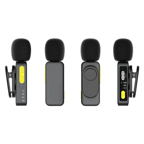 One-to-Two Slider-Type  Noise Reduction Mic Manual Three-Level Noise Reduction Wireless Lapel Mic A 1