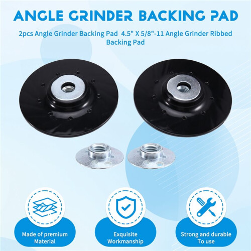 2PCS Angle Grinder Backing Pad Compatible with , , BHA , 4.5" X 5/8"-11 Angle Grinder Ribbed Backing Pad 1