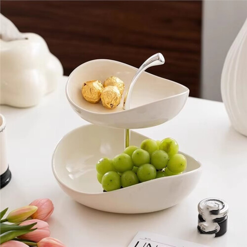 Fruit Plate Home Room Coffee Table Ornaments Candy Dish Placed Snack Tray Multi-Layer High-Grade Fruit Plate 2