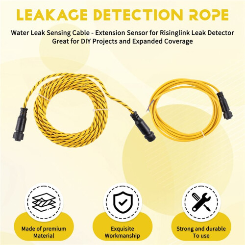Water Leak Sensing Cable - Extension Sensor for Risinglink Leak Detector - Great for DIY Projects and Expanded Coverage 1