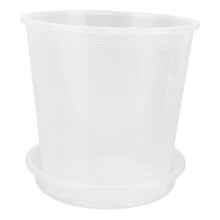 5 Set Clear Plastic Orchid Pots with Saucers, 180mm Large Indoor/Outdoor