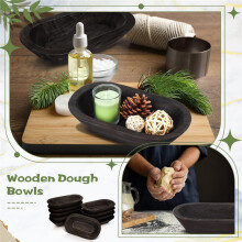 10 Pcs Wooden Dough Bowls for DIY Home Crafts and Farmhouse Decor