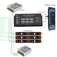 Contrôleur DMX512, Se Connecte à la Console DMX512, Prend en Charge WS2812, WS2813, UCS1903, Etc. 13 Canaux DMX par Appareil