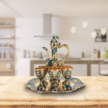 Gold Turkish Tea Set with Cups