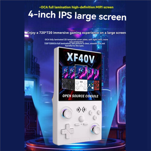 XF40V Retro Handheld Game Console 4.0Inch IPS Screen WiFi Retro Gaming Console Linux System Pocket Arcade Black 1