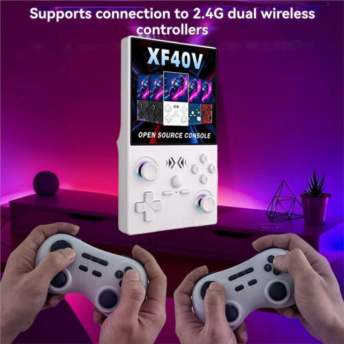 XF40V Retro Handheld Game Console 4.0Inch IPS Screen WiFi Retro Gaming Console Linux System Pocket Arcade Black 2