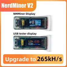 NMMiner Miner 265KH/S USB Chain ESP32 Crypto Miner BTC Solo Lottery Miner Ammeter Tester+Adapter USB-A Series Form Chain