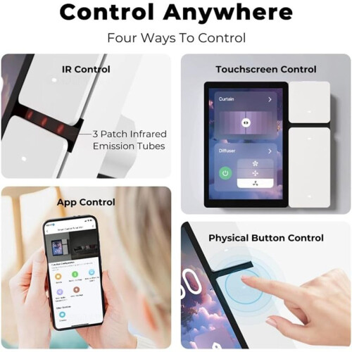 Tuya  Touch Screen 3.5 Inch WiFi Panel Scene  Central Controller with IR Remote Control White