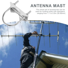2 PCS Antenna Mount Clamp U-Bolt Mounting Hardware Antenna Mast Clamp V Jaw Bracket Accessories for Outside Home Antenna
