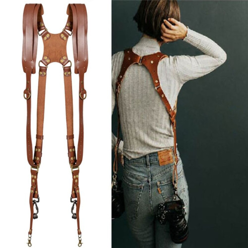 Double Shoulder Camera Strap Adjustable Camera Shoulder Belt Portable Shoulder Harness Outdoor Photography Tools Black 1