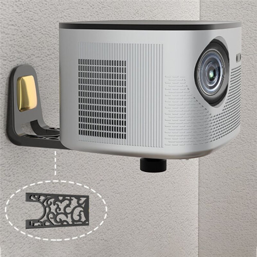 Wall Mount Projector Stand Sturdy Aluminium Alloy Metal Bracket Multi-Angle Compatible with Most Projectors Silver Gray 2